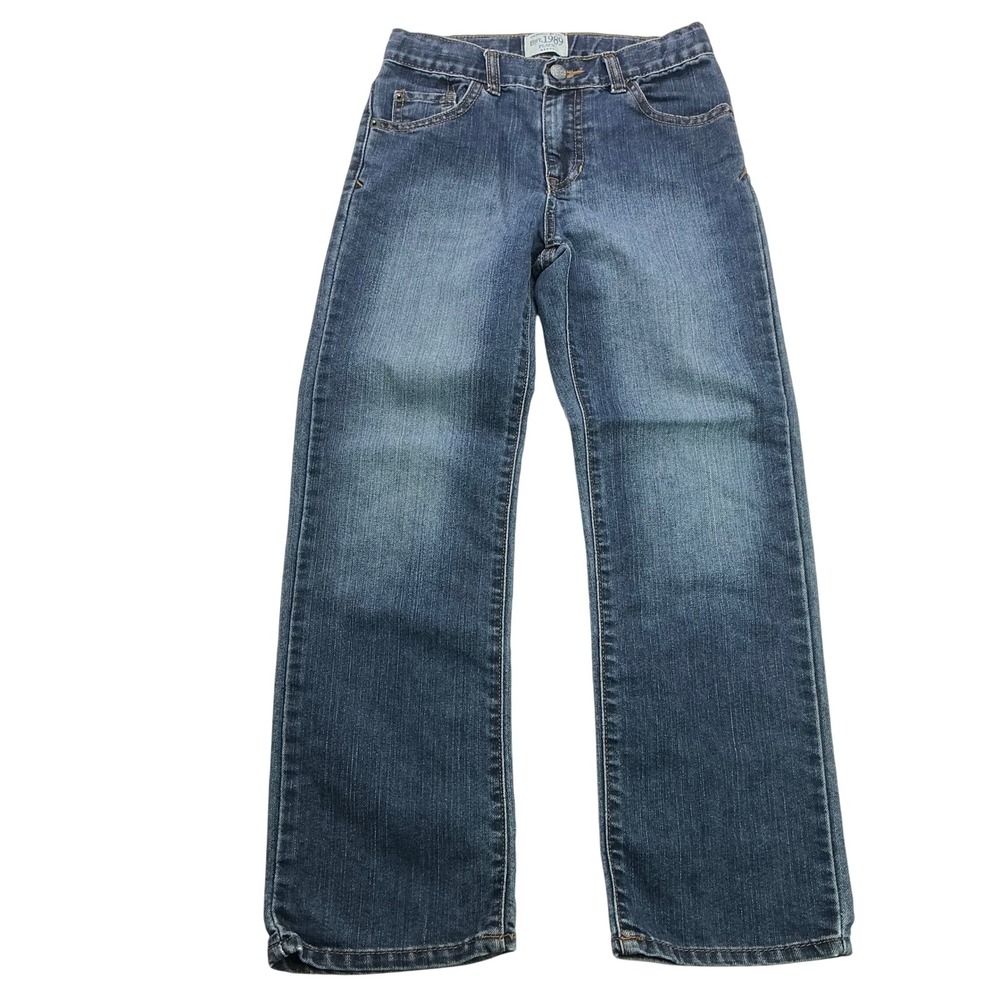 Childrens Place Blue Straight Leg Jeans Kids Size 8 Adjustable Waist Denim